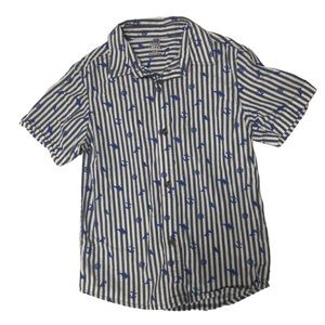 Nautical Striped Short Sleeve Button Down